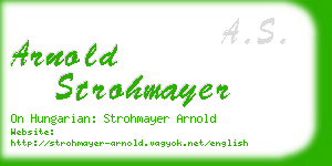 arnold strohmayer business card